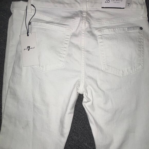 7-for-all-mankind Women's White Jeans - Picture 3 of 3